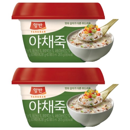 양반 야채죽, 287.5g, 2개