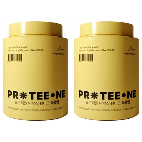 프로티원 단백질 쉐이크 곡물맛, 490g, 2개