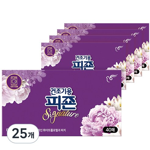 건조기용 피죤 미스틱레인, 25개, 40매