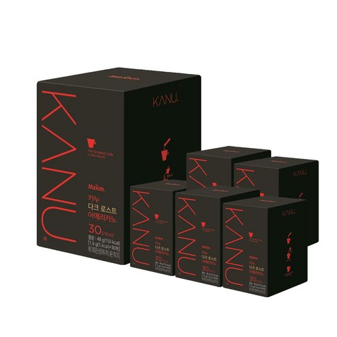 카누 다크로스트 아메리카노 원두커피믹스, 1.6g, 30개입, 5개