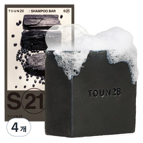 톤28 약산성 샴푸바 S21 검은콩, 100g, 4개