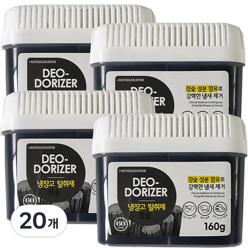 허브스토리 참숯젤 냉장고탈취제 본품, 160g, 20개