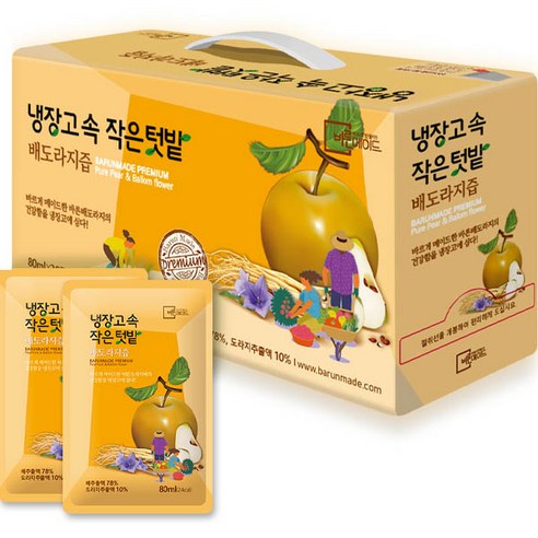 바른메이드 냉장고 속 작은 텃밭 배도라지즙, 2400ml, 1개