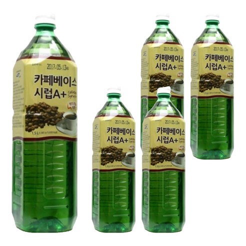 청솔 카페 베이스 시럽 A+, 1.5L, 5개