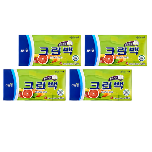 크린랲 크린백 중 25cm x 35cm, 중(M), 400개입, 4개