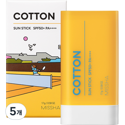 미샤 올 어라운드 세이프 블록 코튼 선스틱 SPF50 PA++++, 17g, 5개