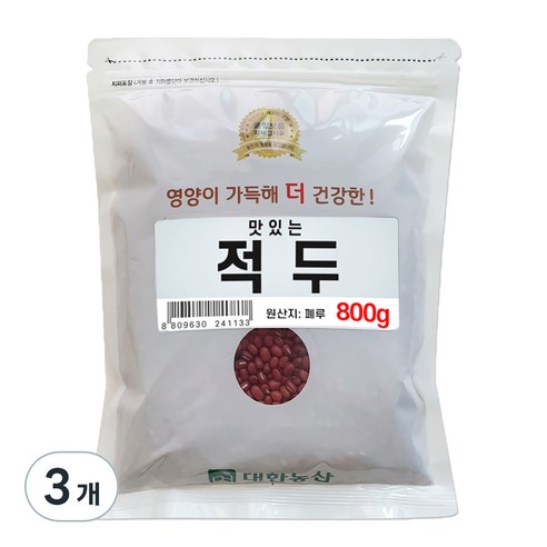 대한농산 맛있는 적두, 800g, 3개
