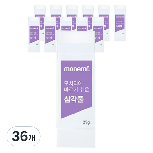 모나미 모서리에 바르기 쉬운 삼각풀, 25g, 36개