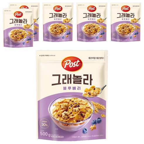 포스트 그래놀라 블루베리 시리얼, 500g, 6개