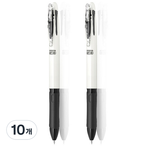 제브라 클립온 슬림 소프트 3C 3색펜 0.7mm, 화이트, 10개