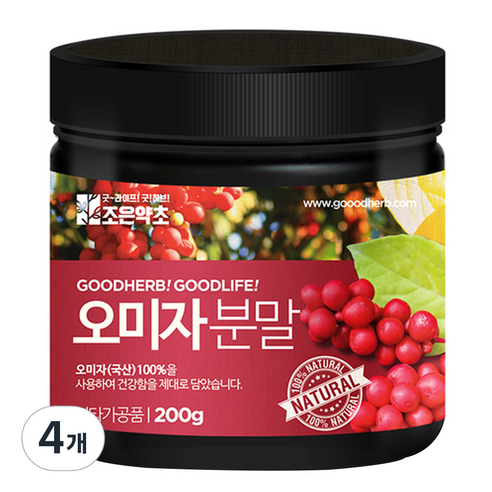 조은약초 오미자가루, 200g, 4개