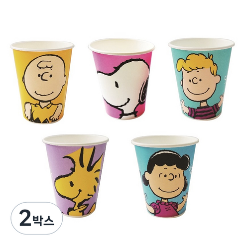 피너츠 칼라 종이컵 270ml, 100개입, 2세트