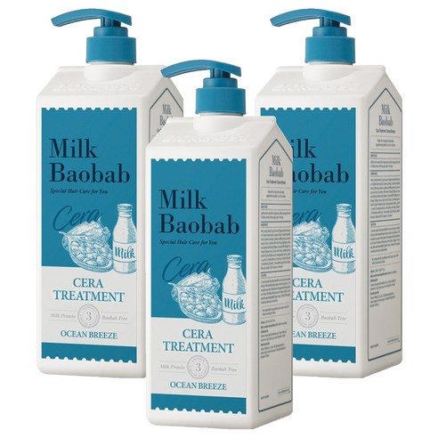밀크바오밥 세라 헤어트리트먼트 오션브리즈, 1200ml, 3개