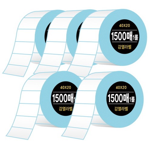 다다 감열라벨 1500매 40*20mm, 5롤