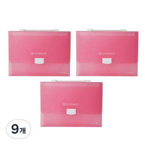 모닝글로리 심플 도큐멘트 화일백, 핑크, 9개