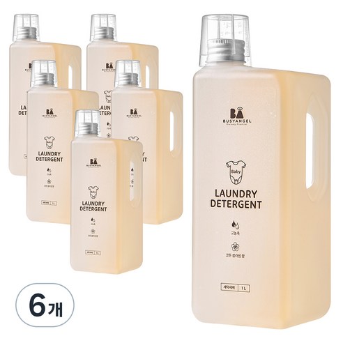 비지엔젤 초고농축 아기 세탁세제 코튼블라썸, 6개, 1L