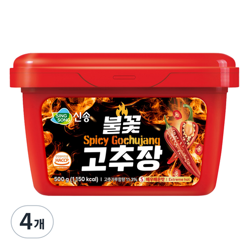 신송 불꽃 고추장, 500g, 4개