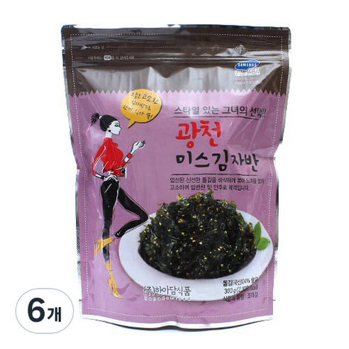 한아담식품 광천 미스 김자반, 300g, 6개