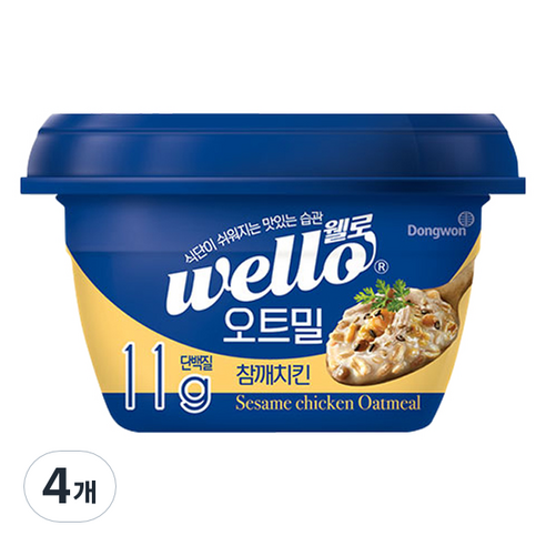 wello 동원 오트밀 참깨치킨, 286g, 4개