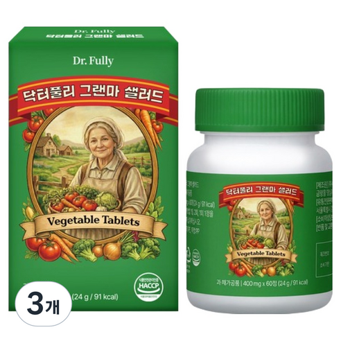 닥터풀리 그랜마 샐러드 24g, 3개, 60정