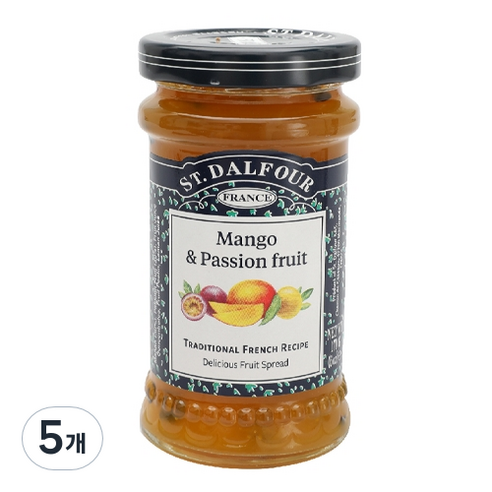 샹달프 망고 패션후르츠잼, 170g, 5개