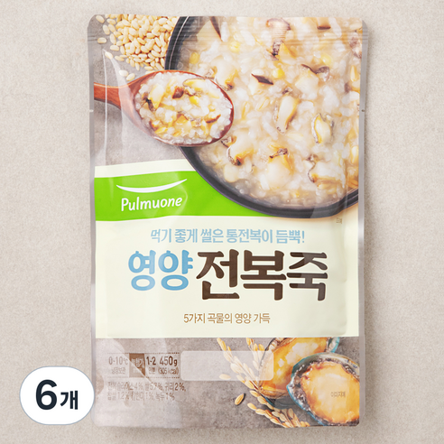 풀무원 영양 전복죽, 450g, 6개