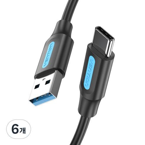 벤션 투톤 USB3.1 Gen1 C타입 USB3.0 고속충전케이블, 0.5m, 혼합색상, 6개