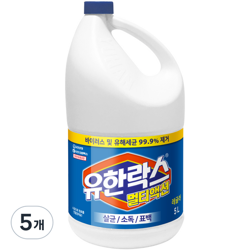 유한양행 유한락스 멀티액션 레귤러, 5L, 5개