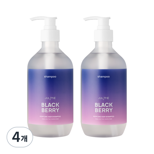 줄라이미 퍼퓸 헤어 탈모 완화 샴푸 블랙베리, 500ml, 4개