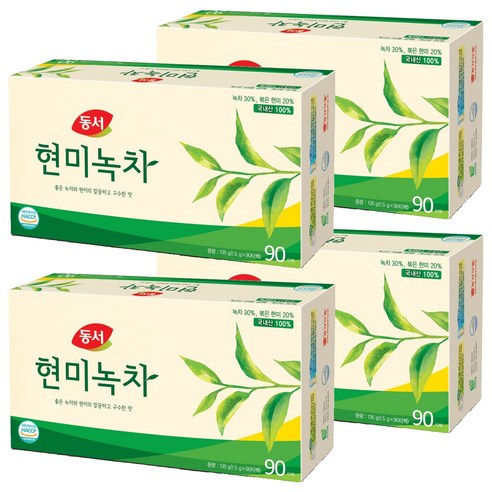 동서 현미녹차 티백, 1.5g, 90개입, 4개