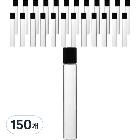 롤온 향수 용기 10ml, 150개, 블랙(캡) + 투명(용기)