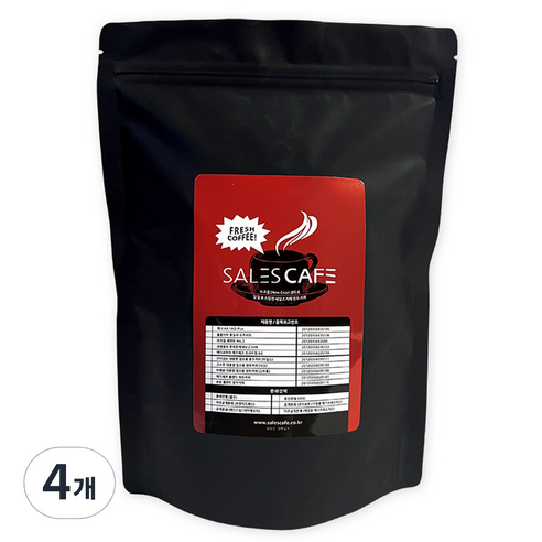 세일즈카페 고소한 대용량 업소용 원두커피 다크 SRBC220FC0500A01, 분쇄안함(W), 500g, 4개