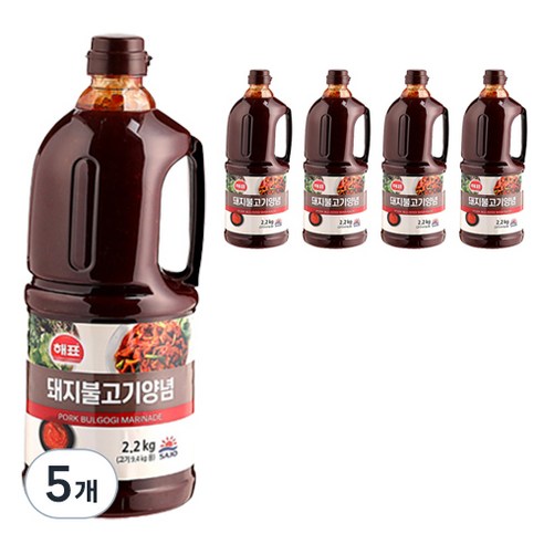 해표 돼지불고기 양념, 2.2kg, 5개