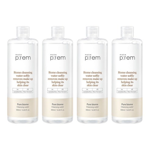 메이크프렘 퓨어 바이옴 클렌징 워터, 500ml, 4개