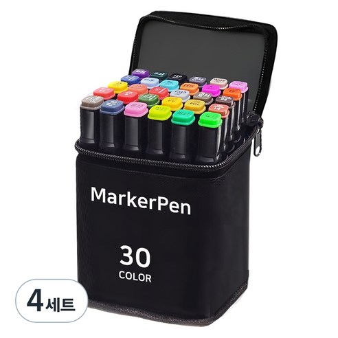 다다 디자인 드로잉 마카펜 천케이스, 30색, 4세트