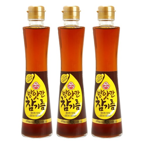 오뚜기 방앗간 참기름, 200ml, 3개