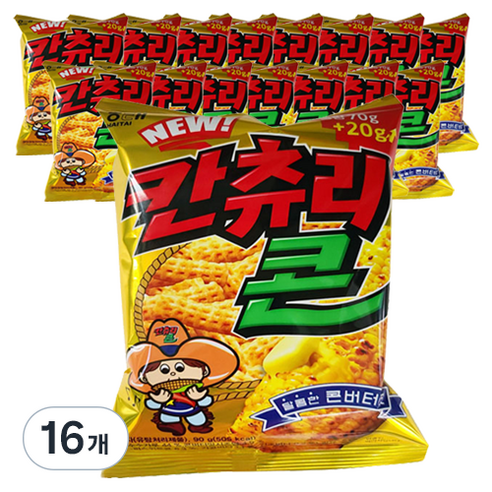 해태제과 칸츄리콘 콘버터맛, 90g, 16개