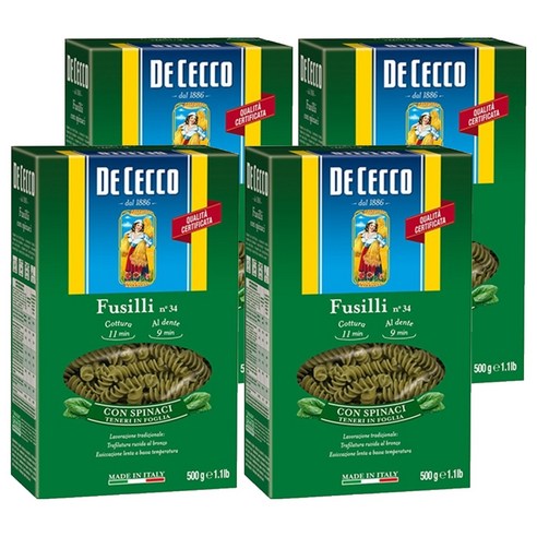 데체코 시금치 푸질리, 500g, 4개