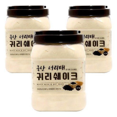 태광선식 서리태로 더욱 고소해진 귀리쉐이크, 1.2kg, 3개