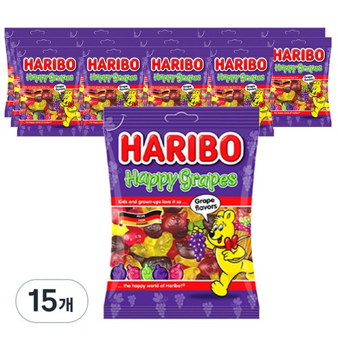 하리보 해피그레이프 젤리, 100g, 15개