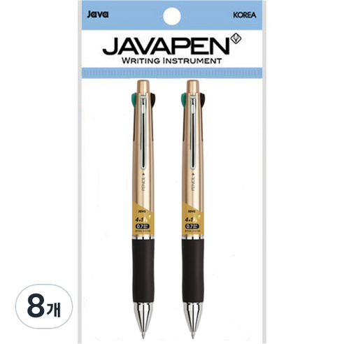자바펜 제트4+1M 멀티펜 0.7mm, 메탈골드, 8개