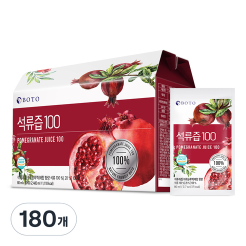 보뚜 석류즙 100, 80ml, 180개