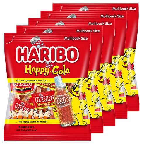 하리보 해피 콜라 젤리, 250g, 5개