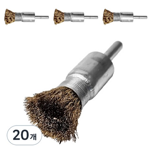 월드크린 녹제거 베이비 브러쉬 철 22mm, 20개