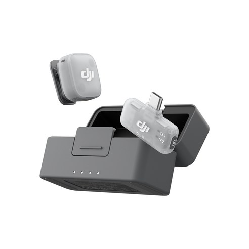 DJI 무선 Mic Mini 2 TX 송신기 1p + 모바일 RX 수신기 1p + 충전 케이스 세트, 혼합색상