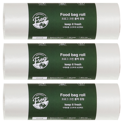 프로그 크린 롤백 중형 25cm x 35cm, 중(M), 500개입, 3개