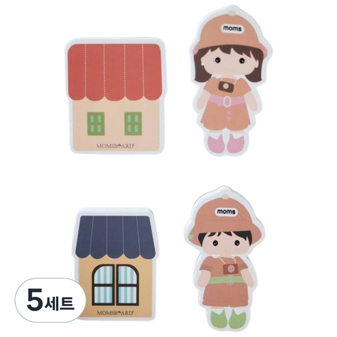 맘스보드 mono 자석 보드 지우개 4종 세트, 혼합색상, 5세트