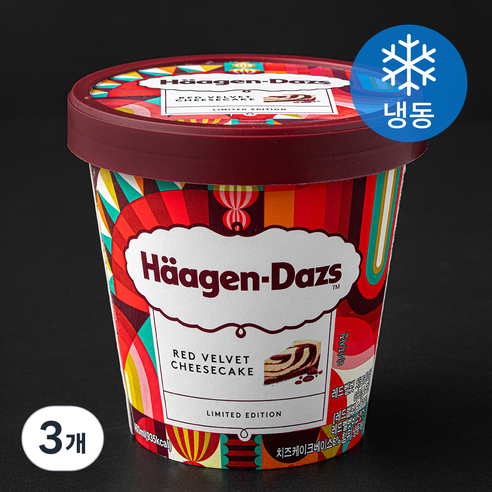하겐다즈 레드벨벳 치즈케이크 아이스크림 (냉동), 403ml, 1개입, 3개