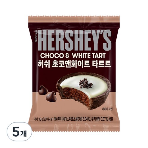 허쉬 초코앤화이트 타르트, 38g, 5개