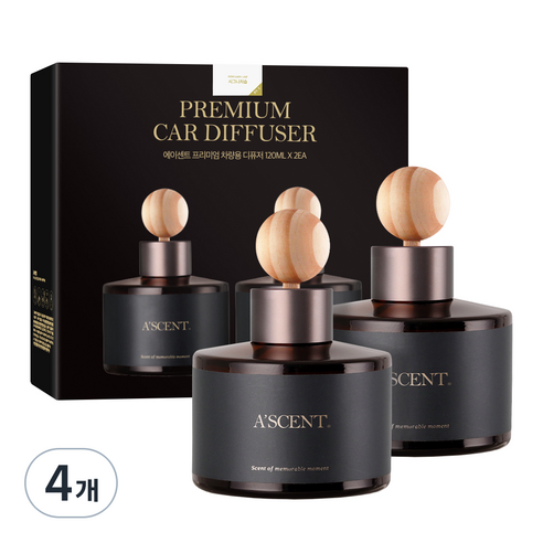 에이센트 차량용 디퓨저 세트, 시그니처솝, 120ml, 4개